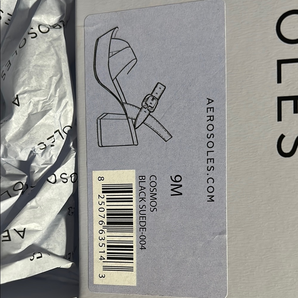 Aerosoles Black Suede Sandals - Size 9M